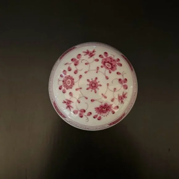 EUC AK Kaiser Petersburg Floral w Gold Trim Porcelain Round Trinket Box Germany - Picture 2 of 8